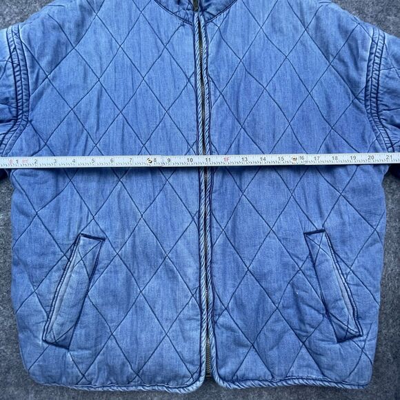 Cotton On Jacket Womens 2 Small Blue Quilted Chore Coat Retro Boho Bomber Faded - Picture 6 of 6
